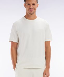Eden Park Homme Men's T-shirt En Jersey De Coton Beige Surteint Coupe Décontractée
