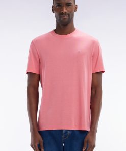 Eden Park Homme Men's T-shirt Manches Courtes Rose Saumon Coupe Droite