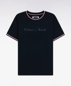 Homme Men's T-shirt Marine Sérigraphie Eden Park Coupe Décontractée