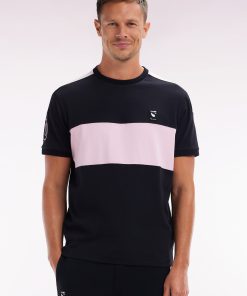 Eden Park Homme Men's T-shirt Nouvelle Zélande En Coton Noir Coupe Décontractée