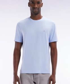 Eden Park Homme Men's T-shirt Manches Courtes Gris Clair Coupe Droite