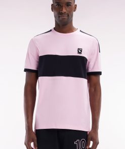 Eden Park Homme Men's T-shirt Nouvelle Zélande En Coton Rose Coupe Décontractée