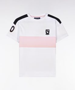 Eden Park Enfant Men's T-shirt Nouvelle Zélande En Coton Blanc Coupe Droite