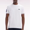 Eden Park Homme Men's T-shirt Xv De France En Coton Blanc Broderie 10 Coupe Droite