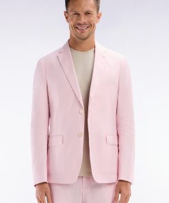 Eden Park Homme Men's Veste De Costume En Lin Et Coton Stretch Rose