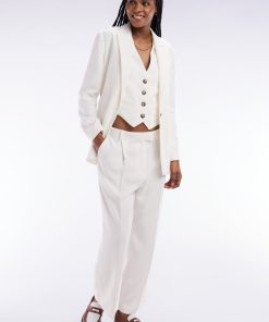 Eden Park Femme Men's Veste Fluide Ceinturée Écrue