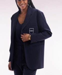 Eden Park Femme Men's Veste De Costume En Laine Vierge Marine Coupe Oversized