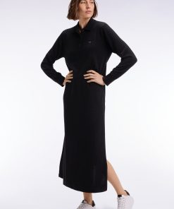 Eden Park Femme Men's Robe En Laine Mérinos Noire À Col Polo