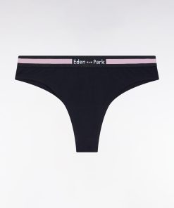 Eden Park Femme Men's Culotte Tanga En Jersey Stretch Marine À Logo