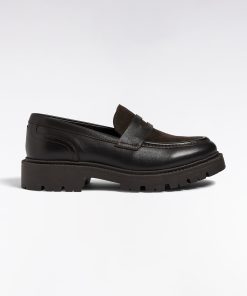 Eden Park Femme Chaussures Mocassins Bimatières En Cuir Marron