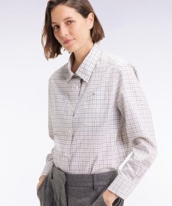 Eden Park Femme Men's Chemise À Carreaux Grise Et Blanche Coupe Relaxed