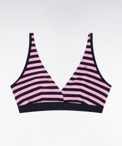 Eden Park Femme Men's Soutien-gorge En Jersey Stretch Cerclé Rose Et Marine Siglé