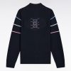 Eden Park Enfant Men's Cardigan Zippé En Coton Marine Broderie Tricolore