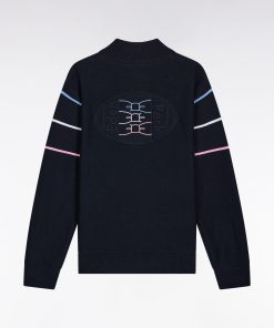 Eden Park Enfant Men's Cardigan Zippé En Coton Marine Broderie Tricolore