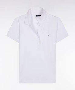 Eden Park Femme Men's Polo Manches Courtes En Coton Stretch Blanc Coupe Slim