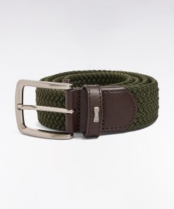 Eden Park Homme Accessoires Ceinture Textile Élastiquée Kaki
