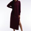 Eden Park Femme Men's Robe En Laine Mérinos Bordeaux À Col Rond