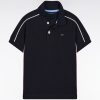 Eden Park Enfant Men's Polo Manches Courtes En Coton Marine Passepoils Blancs Coupe Droite