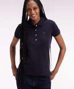 Eden Park Femme Men's Polo Manches Courtes En Coton Stretch Marine Coupe Slim