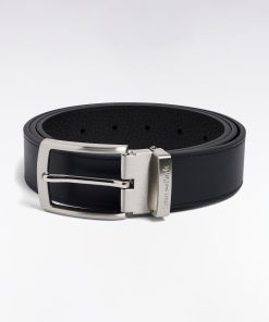 Eden Park Homme Accessoires Coffret Ceinture En Cuir Réversible Et Boucles En Métal Argenté