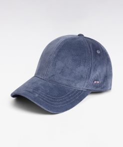 Eden Park Femme Accessoires Casquette En Velours Côtelé Bleu Gris