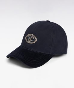 Eden Park Femme Accessoires Casquette En Coton Bimatière Marine Visière En Velours Côtelé
