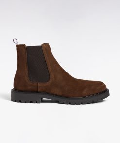 Eden Park Homme Chaussures Bottines Chelsea En Cuir Suédé Marron