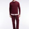 Eden Park Homme Men's Pantalon Chino Sans Plis En Coton Stretch Bordeaux