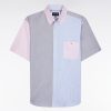 Eden Park Homme Men's Chemise À Manches Courtes Colorblock Coupe Droite