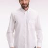 Eden Park Homme Men's Chemise En Coton Blanc À Coudière Imprimées Coupe Droite