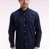 Eden Park Homme Men's Chemise En Coton Marine À Coudière Imprimées Coupe Droite