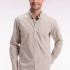 Eden Park Homme Men's Chemise Vichy En Popeline De Coton Beige Coupe Droite