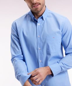 Eden Park Homme Men's Chemise En Coton Ciel À Coudière Imprimées Coupe Droite