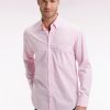 Eden Park Homme Men's Chemise En Coton Rose À Micro-motifs Jacquard Coupe Droite