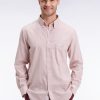 Eden Park Homme Men's Chemise En Coton À Carreaux Rose Coupe Droite