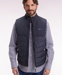 Eden Park Homme Men's Doudoune Sans Manches Bimatière Marine