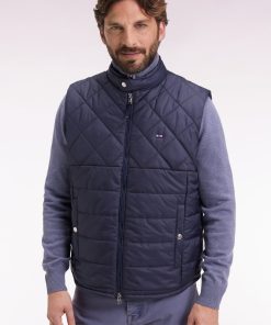 Eden Park Homme Men's Doudoune Sans Manches Col Motard En Nylon Matelassé Gris