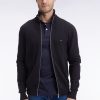 Eden Park Homme Men's Cardigan En Coton Nid D'abeille Noir Coupe Droite