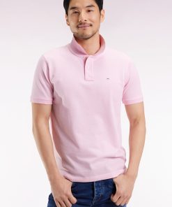 Eden Park Homme Men's Polo Manches Courtes En Coton Pima Rose Coupe Droite