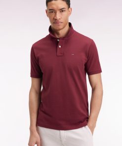 Eden Park Homme Men's Polo Manches Courtes En Coton Pima Bordeaux Coupe Droite