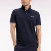 Eden Park Homme Men's Polo À Manches Courtes En Coton Marine Broderie Cerclée