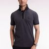 Eden Park Homme Men's Polo Manches Courtes En Piqué Coton Stretch Gris Coupe Slim