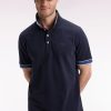 Eden Park Homme Men's Polo Manches Courtes En Coton Marine Coupe Ample