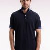 Eden Park Homme Men's Polo À Manches Courtes Marine Coupe Ample