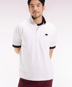 Eden Park Homme Men's Polo Manches Courtes En Coton Blanc Coupe Ample