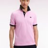 Eden Park Homme Men's Polo Xv De France Manches Courtes En Coton Rose Coupe Droite