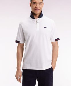 Eden Park Homme Men's Polo À Manches Courtes Blanc Coupe Ample