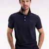 Eden Park Homme Men's Polo Xv De France Manches Courtes En Coton Marine Coupe Droite