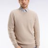 Eden Park Homme Men's Pull Col Rond En Coton Nid D'abeille Beige