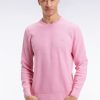 Eden Park Homme Men's Pull Col Rond En Coton Nid D'abeille Rose